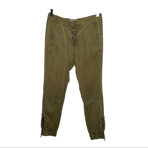 Pam & Gela Green Utility Lace Up Front Women’s Jogger Pants Sz S - Picture 1 of 12